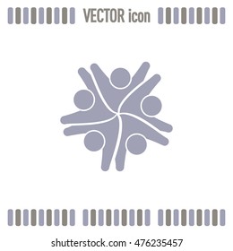 Vector Icon Graphic Teamwork Hug 5 -Group of People