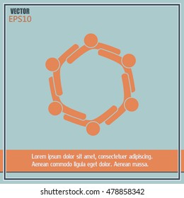 Vector Icon Graphic Teamwork Hug 6 -Group of People
