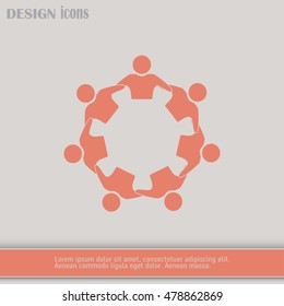 Vector Icon Graphic Teamwork Hug 7 -Group of People