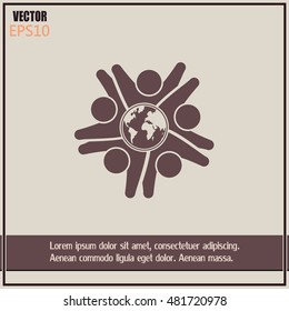 Vector Icon Graphic Teamwork Hug 5 -Group of People