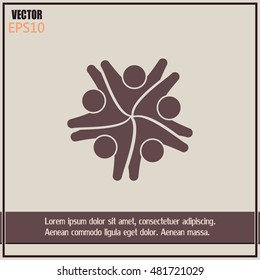 Vector Icon Graphic Teamwork Hug 5 -Group of People