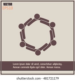 Vector Icon Graphic Teamwork Hug 6 -Group of People