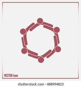Vector Icon Graphic Teamwork Hug 6 -Group of People