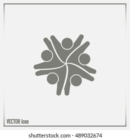 Vector Icon Graphic Teamwork Hug 5 -Group of People