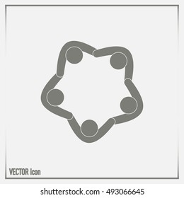 Vector Icon Graphic Teamwork Hug 5 -Group of People