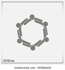 Vector Icon Graphic Teamwork Hug 6 -Group of People