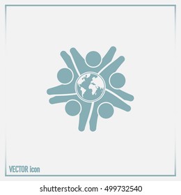 Vector Icon Graphic Teamwork Hug 5 -Group of People