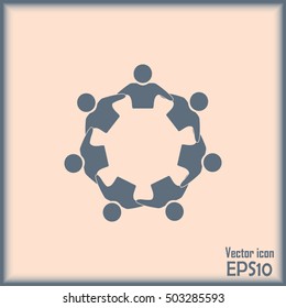 Vector Icon Graphic Teamwork Hug 7 -Group of People