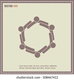 Vector Icon Graphic Teamwork Hug 6 -Group of People