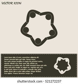 Vector Icon Graphic Teamwork Hug 5 -Group of People