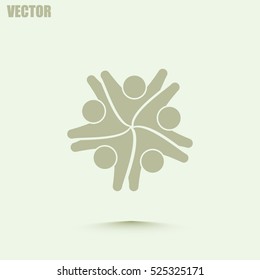 Vector Icon Graphic Teamwork Hug 5 -Group of People
