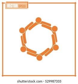 Vector Icon Graphic Teamwork Hug 6 -Group of People