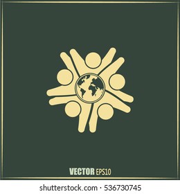 Vector Icon Graphic Teamwork Hug 5 -Group of People