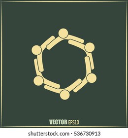 Vector Icon Graphic Teamwork Hug 6 -Group of People