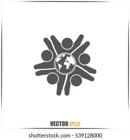 Vector Icon Graphic Teamwork Hug 5 -Group of People