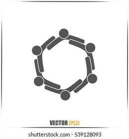 Vector Icon Graphic Teamwork Hug 6 -Group of People