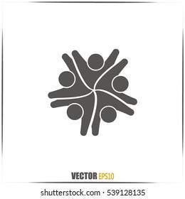 Vector Icon Graphic Teamwork Hug 5 -Group of People
