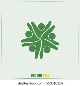 Vector Icon Graphic Teamwork Hug 5 -Group of People