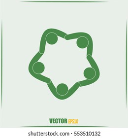 Vector Icon Graphic Teamwork Hug 5 -Group of People