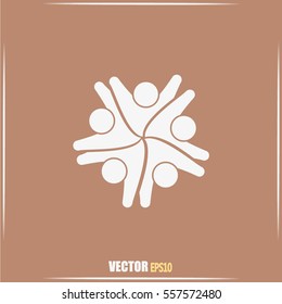 Vector Icon Graphic Teamwork Hug 5 -Group of People