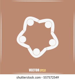 Vector Icon Graphic Teamwork Hug 5 -Group of People