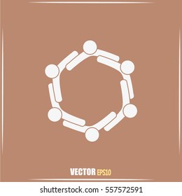 Vector Icon Graphic Teamwork Hug 6 -Group of People
