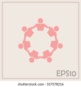 Vector Icon Graphic Teamwork Hug 7 -Group of People