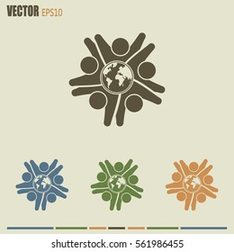 Vector Icon Graphic Teamwork Hug 5 -Group of People