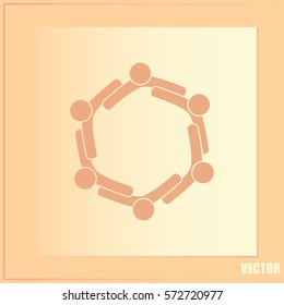 Vector Icon Graphic Teamwork Hug 6 -Group of People