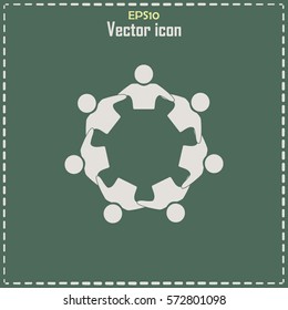Vector Icon Graphic Teamwork Hug 7 -Group of People