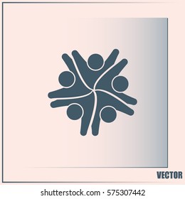  Vector Icon Graphic Teamwork Hug 5 -Group of People