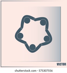  Vector Icon Graphic Teamwork Hug 5 -Group of People