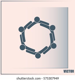 Vector Icon Graphic Teamwork Hug 6 -Group of People