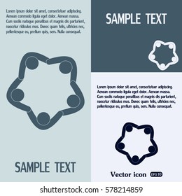 Vector Icon Graphic Teamwork Hug 5 -Group of People