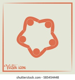 Vector Icon Graphic Teamwork Hug 5 -Group of People