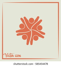 Vector Icon Graphic Teamwork Hug 5 -Group of People