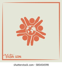 Vector Icon Graphic Teamwork Hug 5 -Group of People