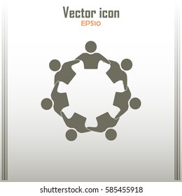 Vector Icon Graphic Teamwork Hug 7 -Group of People