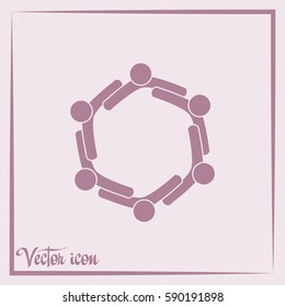 Vector Icon Graphic Teamwork Hug 6 -Group of People
