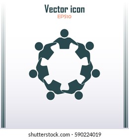 Vector Icon Graphic Teamwork Hug 7 -Group of People