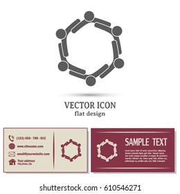 Vector Icon Graphic Teamwork Hug 6 -Group of People