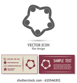 Vector Icon Graphic Teamwork Hug 5 -Group of People