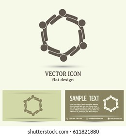 Vector Icon Graphic Teamwork Hug 6 -Group of People