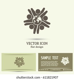 Vector Icon Graphic Teamwork Hug 5 -Group of People