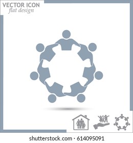 Vector Icon Graphic Teamwork Hug 7 -Group of People