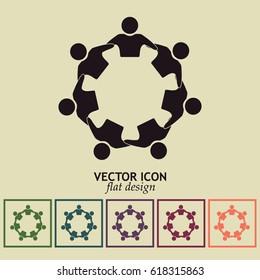 Vector Icon Graphic Teamwork Hug 7 -Group of People