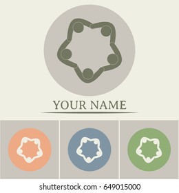 Vector Icon Graphic Teamwork Hug 5 -Group of People