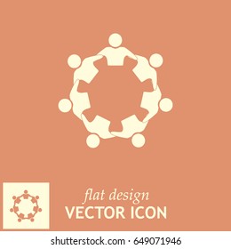 Vector Icon Graphic Teamwork Hug 7 -Group of People