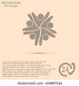 Vector Icon Graphic Teamwork Hug 5 -Group of People
