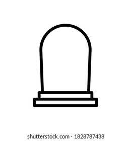 Vector icon of a grave monument. Draw with lines.